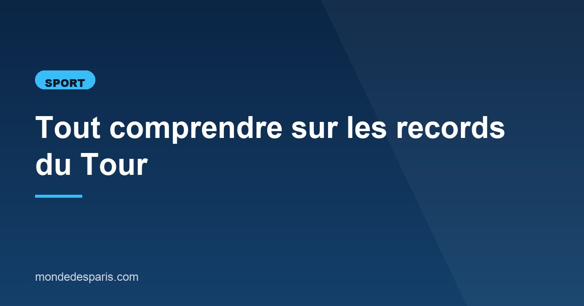 Illustration de l'article consacré aux records du Tour
